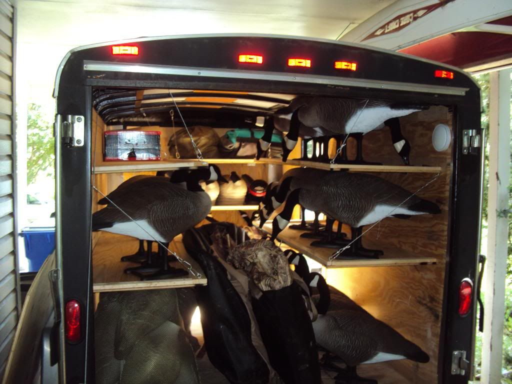 Enclosed trailer for decoys